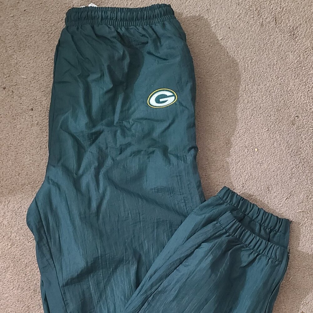 Vintage Green Bay Packers Logo 7 Nylon Windbreaker Track Pants Men’s Medium